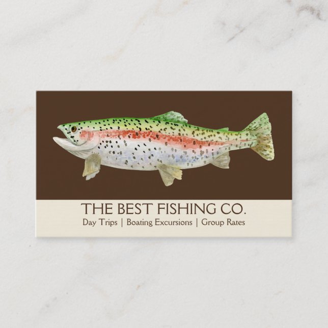 Simple Fishing Charter Boat Guide Business Fish Card (Front)
