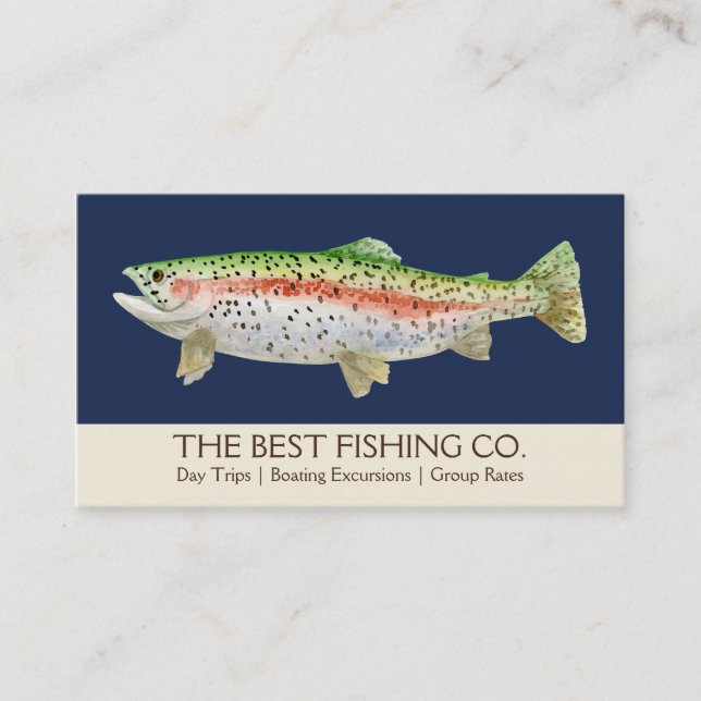 Simple Fishing Charter Boat Guide Business Fish Card (Front)