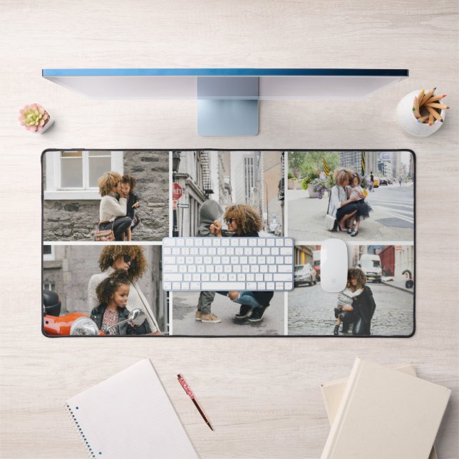 Simple Five Photo Collage Custom Desk Mat (Office 1)