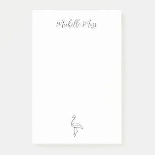 Simple Flamingo Elegant Tropical Personalized  Post-it Notes