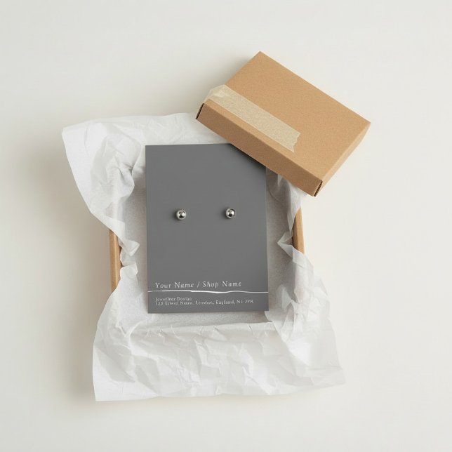 Simple flat grey earring display card (Simple flat grey earring display card.)