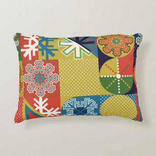 Simple flat local background of multicolored geome accent pillow