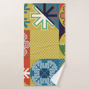 Simple flat local background of multicolored geome bath towel