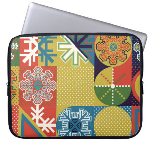 Simple flat local background of multicolored geome laptop sleeve