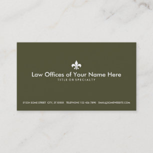 simple fleur de lys law office business card