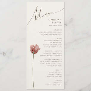 Simple Fleur Sauvage   Menu de Dîner de Mariage Be