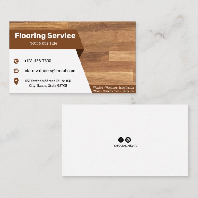Simple Flooring & Tiling  Business Cards (Front/Back)