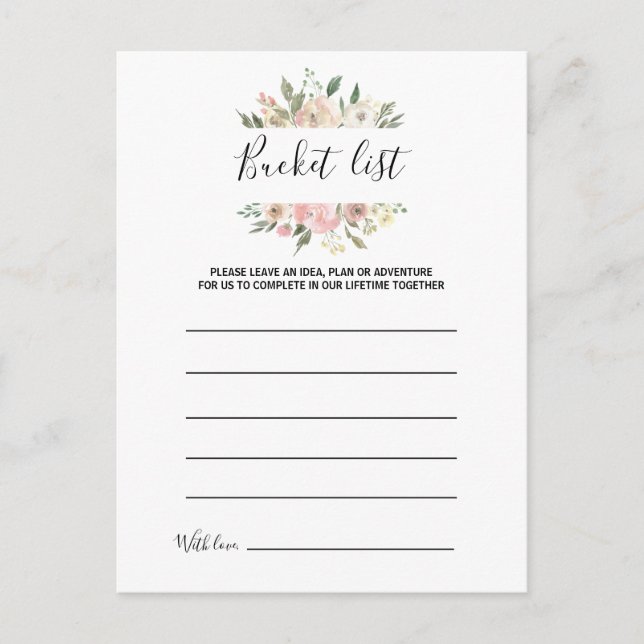 Simple Floral and Greenery Bucket List Cards (Front)