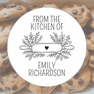 Simple Floral Baking Kitchen Classic Round Sticker