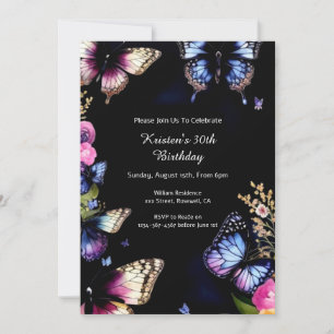 Simple Floral Birthday Invitation