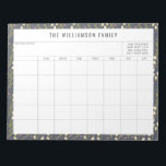Simple Floral Border Family Planner Calendar Notepad<br><div class="desc">Modern Floral Border Personalized Family Planner and Calendar Notepad</div>