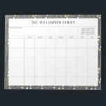 Simple Floral Border Family Planner Calendar Notepad<br><div class="desc">Modern Floral Border Personalized Family Planner and Calendar Notepad</div>