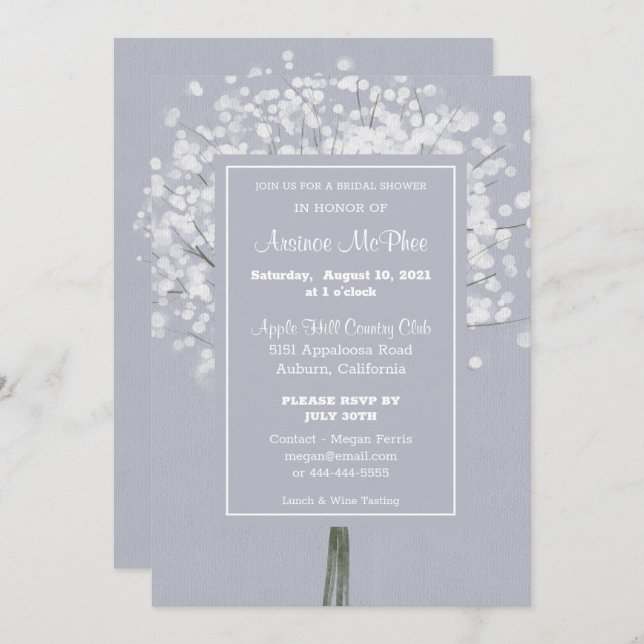 Simple Floral Bouquet Bridal Shower Invitation (Front/Back)