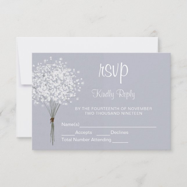 Simple Floral Bouquet  RSVP Card (Front)