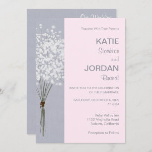 Simple Floral Bouquet Wedding Invitation