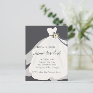  Simple Floral Bride Gown Bridal Shower   Postcard