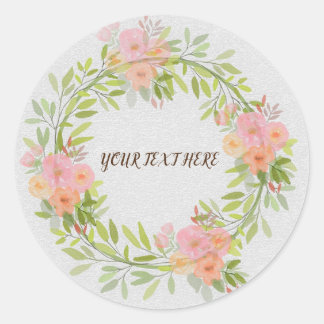SIMPLE FLORAL CLASSIC ROUND STICKER