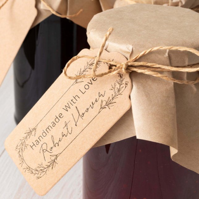 Simple Floral Custom Name Handmade With Love Rubber Stamp (Creator Uploaded)