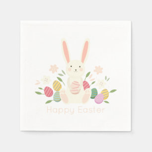 Simple Floral Easter Bunny   Paper Napkin