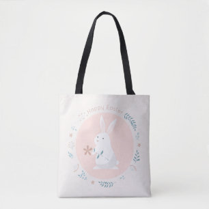 Simple Floral Easter Bunny   Tote Bag