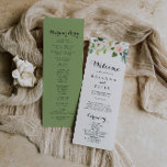 Simple Floral Green Foliage Wedding Program<br><div class="desc">This simple floral green foliage wedding program is perfect for a tropical wedding. The design features lovely white,  pink,  and blush hand-painted roses embedded in green foliage,  inspiring artistic beauty.</div>