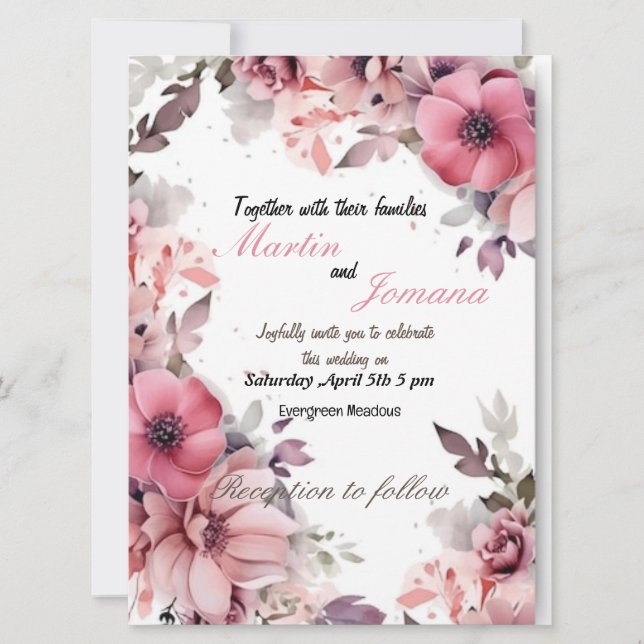 simple floral invitation card (Front)