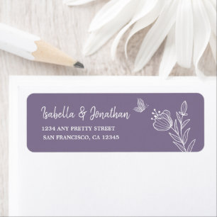 Simple floral mauve return address