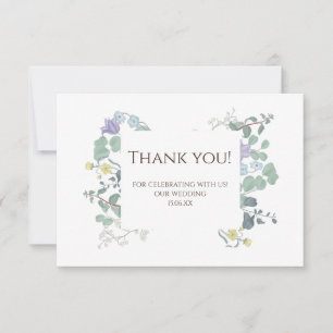 Simple Floral minimalist Wedding thank you Card