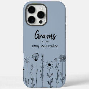 Simple Floral Nana Custom Title iPhone 16 Pro Max Case