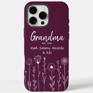 Simple Floral Nana Custom Title iPhone 16 Pro Max Case