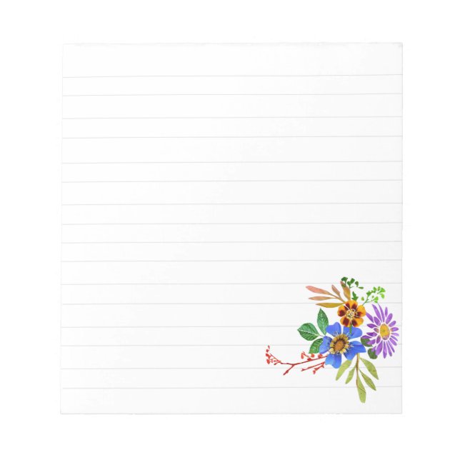 Simple Floral Notepad  (Front)