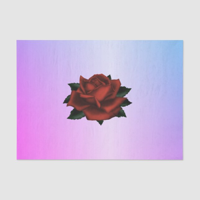 Simple Floral Pattern on Purple Tissue Paper (Front)