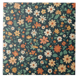 Simple floral pattern tile