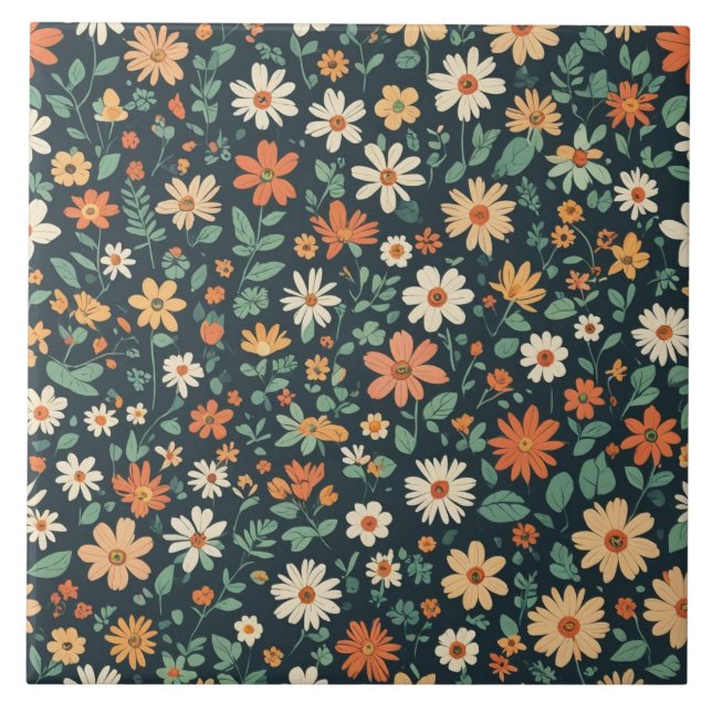 Simple floral pattern tile (Front)
