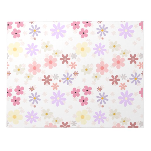 Simple Floral Patterned notepad (Front)