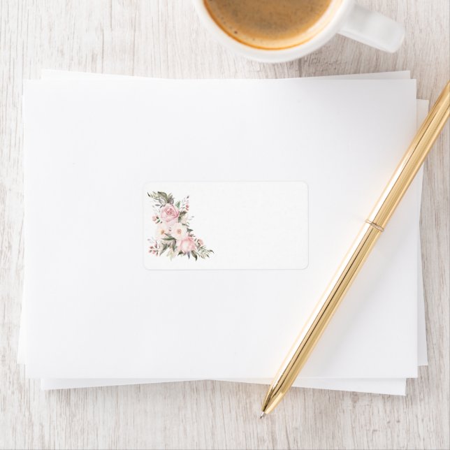 Simple Floral Pink Baby Shower Address Label (Insitu)