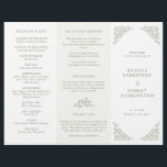 Simple Floral Sage Green Tri Fold Wedding Program<br><div class="desc">Elegant tri fold wedding program features a minimalist design with a delicate floral border, perfectly suited for formal weddings. The classic typography and customizable text make it a timeless choice for couples seeking sophisticated, personalized wedding stationery. For customization or additional products featuring this design, please feel free to contact me....</div>