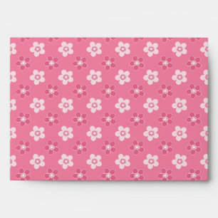 simple floral solid pink pattern retro small flow envelope