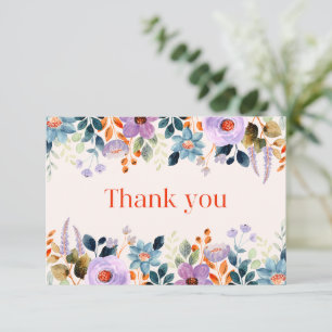 Simple Floral Thank You Card 