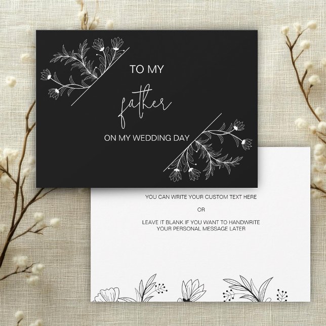 Simple Floral To my Father on my wedding day card (Creator Uploaded)