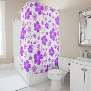 Simple Floral Watercolor Print Purple and Pink