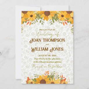 Simple floral Wedding Card