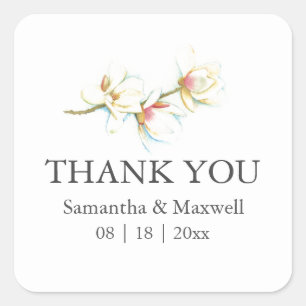 Simple Floral Wedding Favours Stickers Template