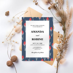 Simple Floral Wedding Invitation