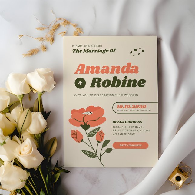 Simple Floral Wedding Invitation (Creator Uploaded)