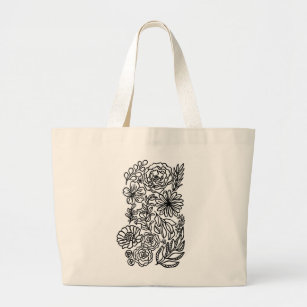 Simple Florals Illustrated Tote