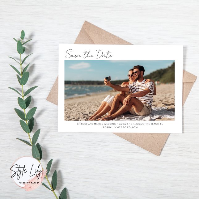 Simple Florida Beach Wedding Photo Save the Date (Creator Uploaded)