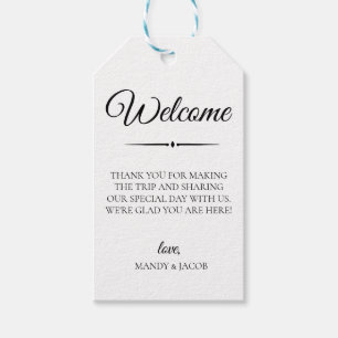 Simple Flourish Wedding Welcome Bag Gift Tags