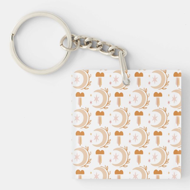Simple Flower Drawing Keychain (Front)