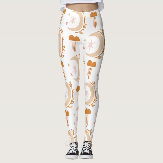 Simple Flower Drawing Leggings (Front)